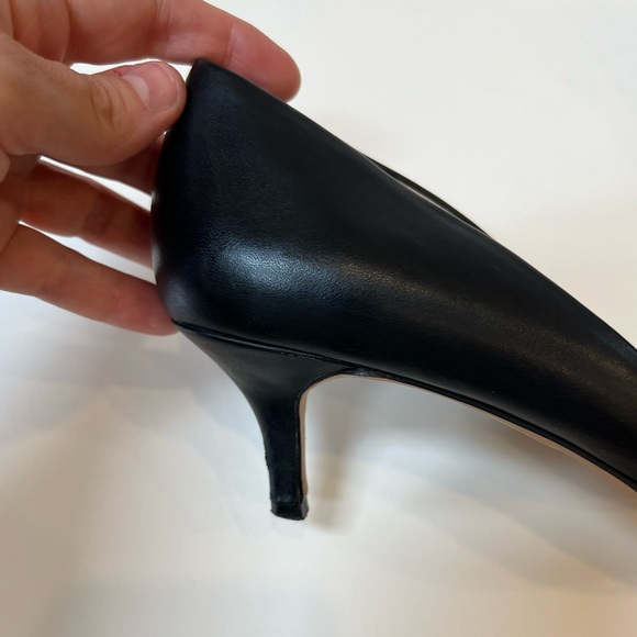 Louise Et Cie Kitten Heel Leather Heels with Calf Hair Leopard Print Toe 9.5 - Picture 6 of 11